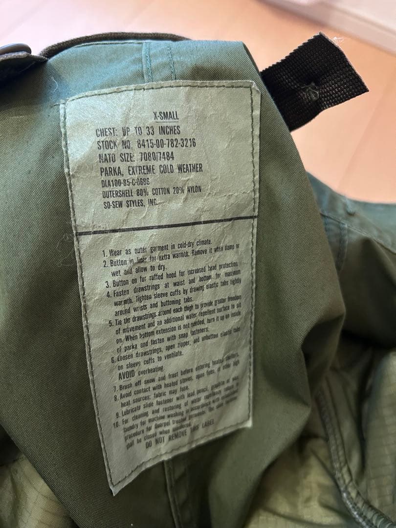 M-65 フィッシュテールパーカー X-SMALL