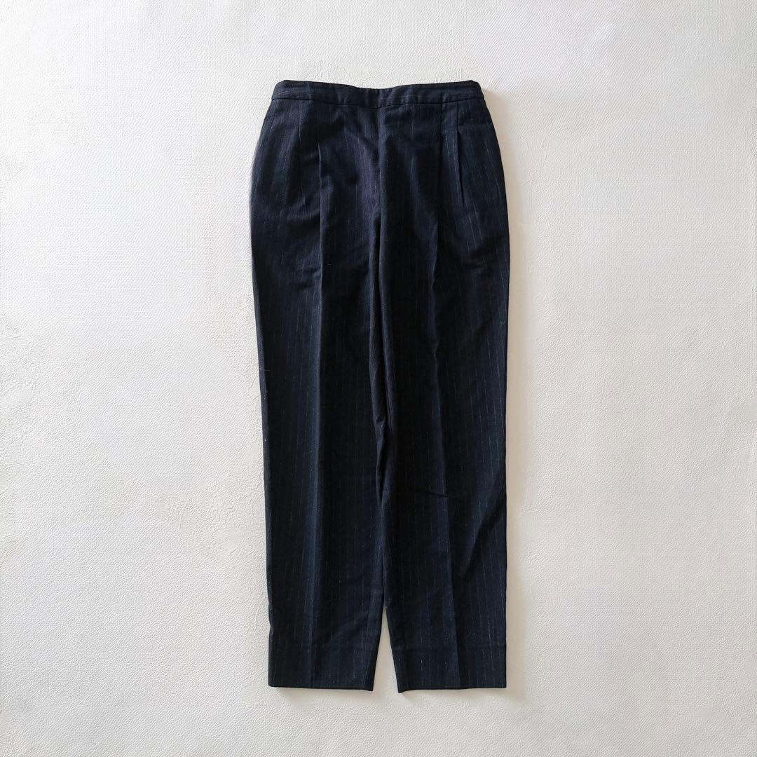 2766Z 美品 メゾンマルジェラ ウールフランネルボリュームパンツ 紺