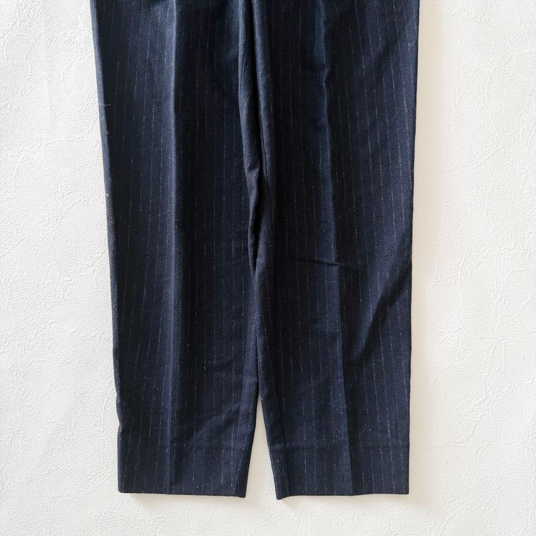 2766Z 美品 メゾンマルジェラ ウールフランネルボリュームパンツ 紺