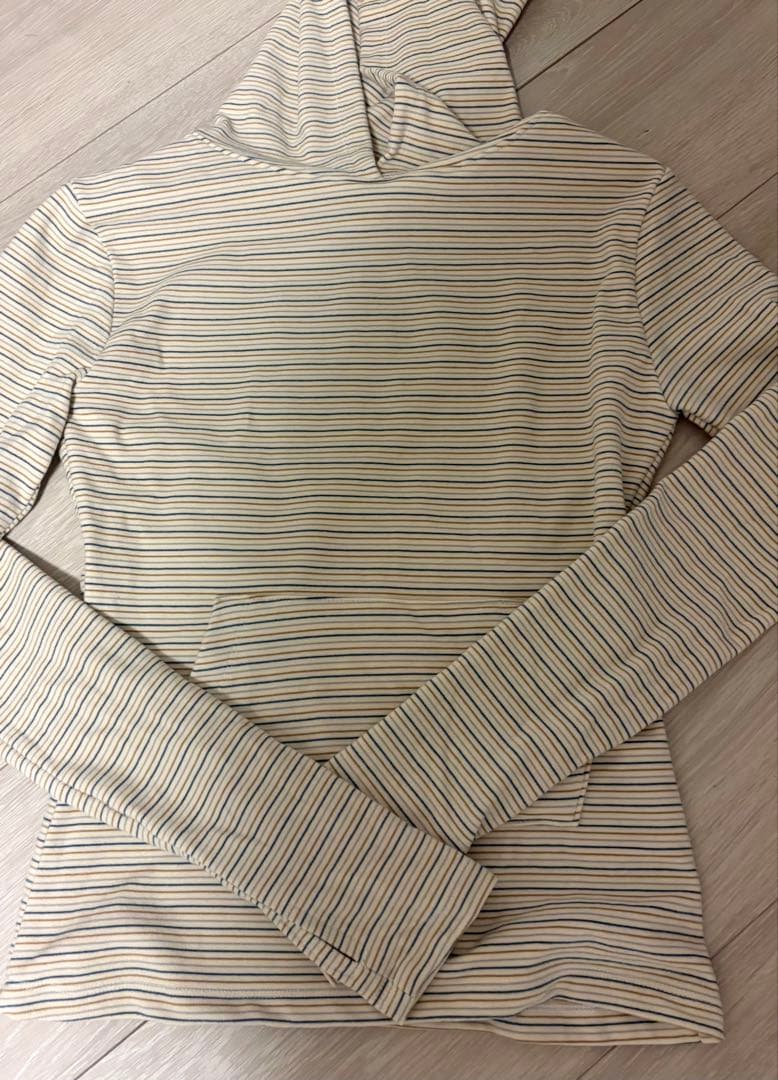 theohyou ストライプ フード　CREAM クリーム