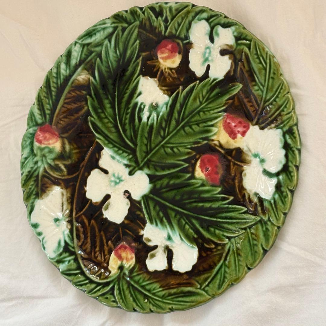 フランス アンティーク バルボティーヌ いちご柄 プレート