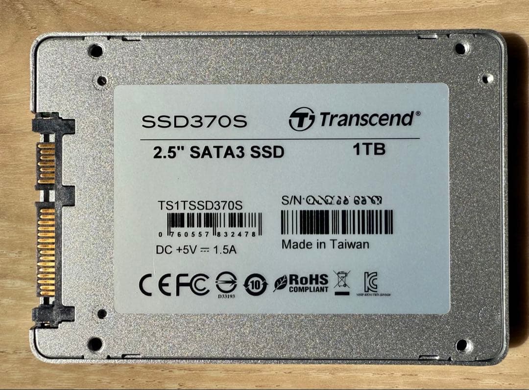 ［中古］Transcend SSD370 1TB TS1TSSD370S