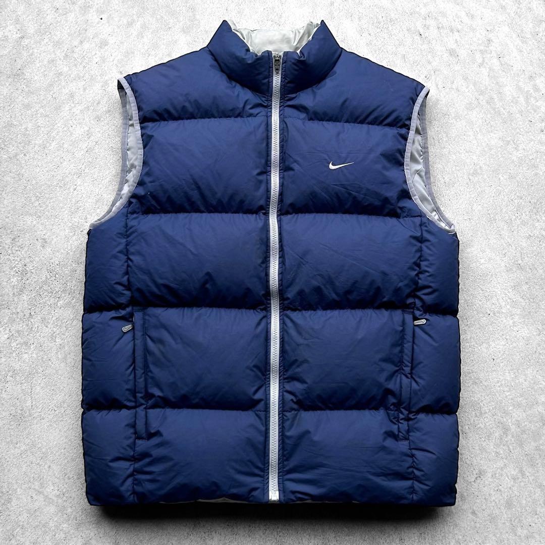 00s archive old NIKE オールド 刺繍ロゴ 肉厚 ダウンベスト