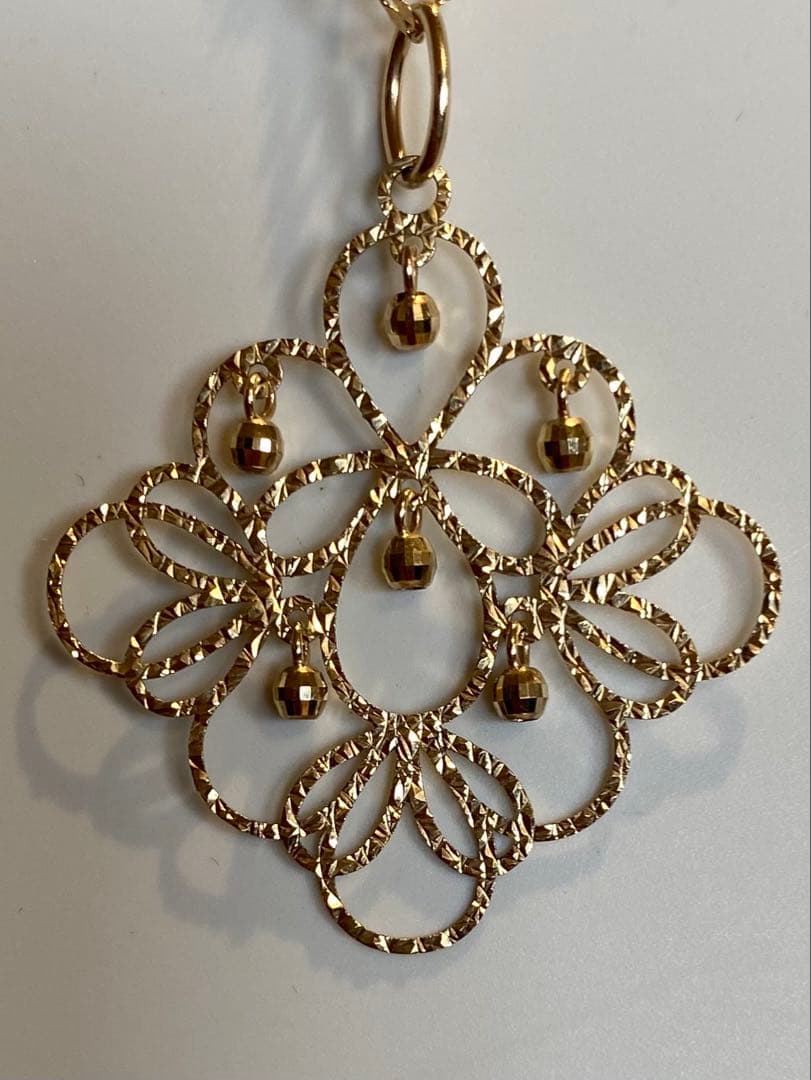 qvc 【未使用】10金　透かし　リバーシブル　ペンダントトップ