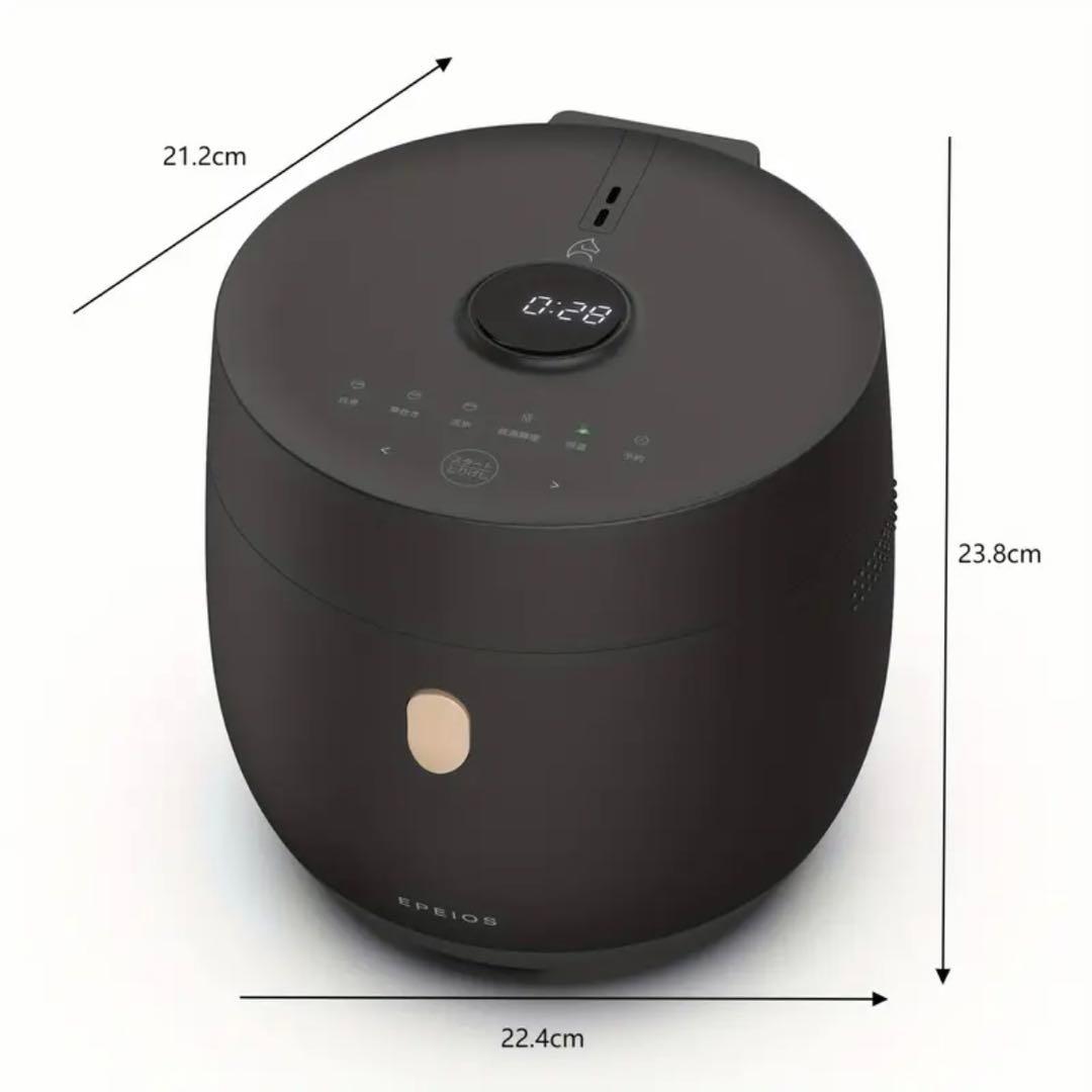 最新 Epeios 炊飯器｜最大4合炊き・低温調理・予約＆保温機能付き ブラック