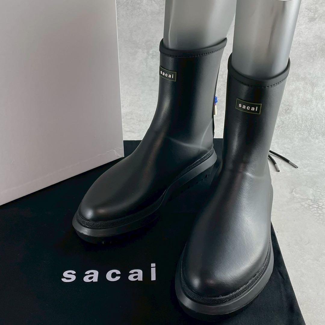 新品 箱 タグ付 2025✨sacai Rubber Boots バックジップ