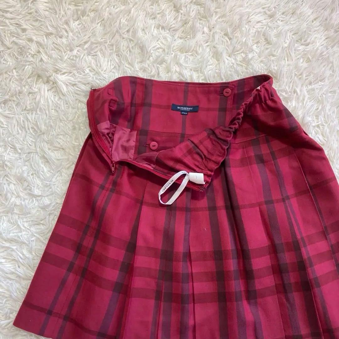 美品✨バーバリー　セットアップ　170 卒業式　ノバチェック　プリーツ　グレー