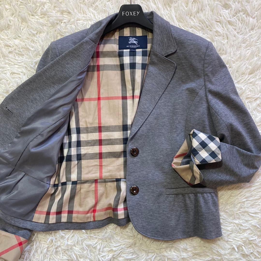 美品✨バーバリー　セットアップ　170 卒業式　ノバチェック　プリーツ　グレー