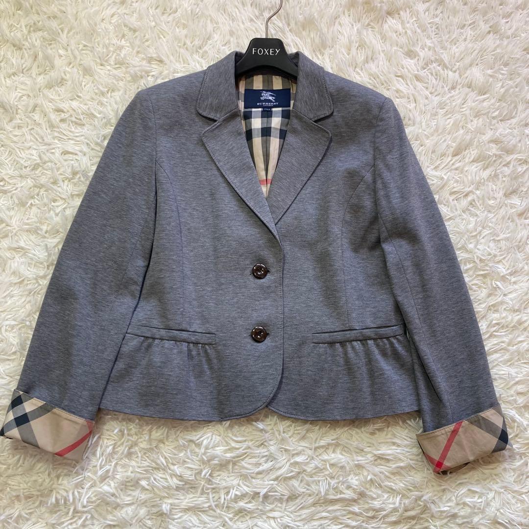 美品✨バーバリー　セットアップ　170 卒業式　ノバチェック　プリーツ　グレー