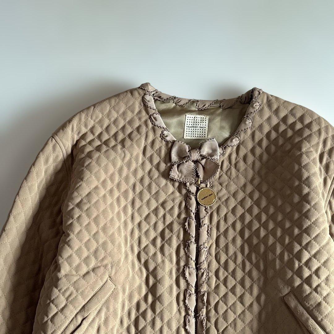 ヴィンテージ カネコイサオ リボン レース キルティング ブルゾン アウター