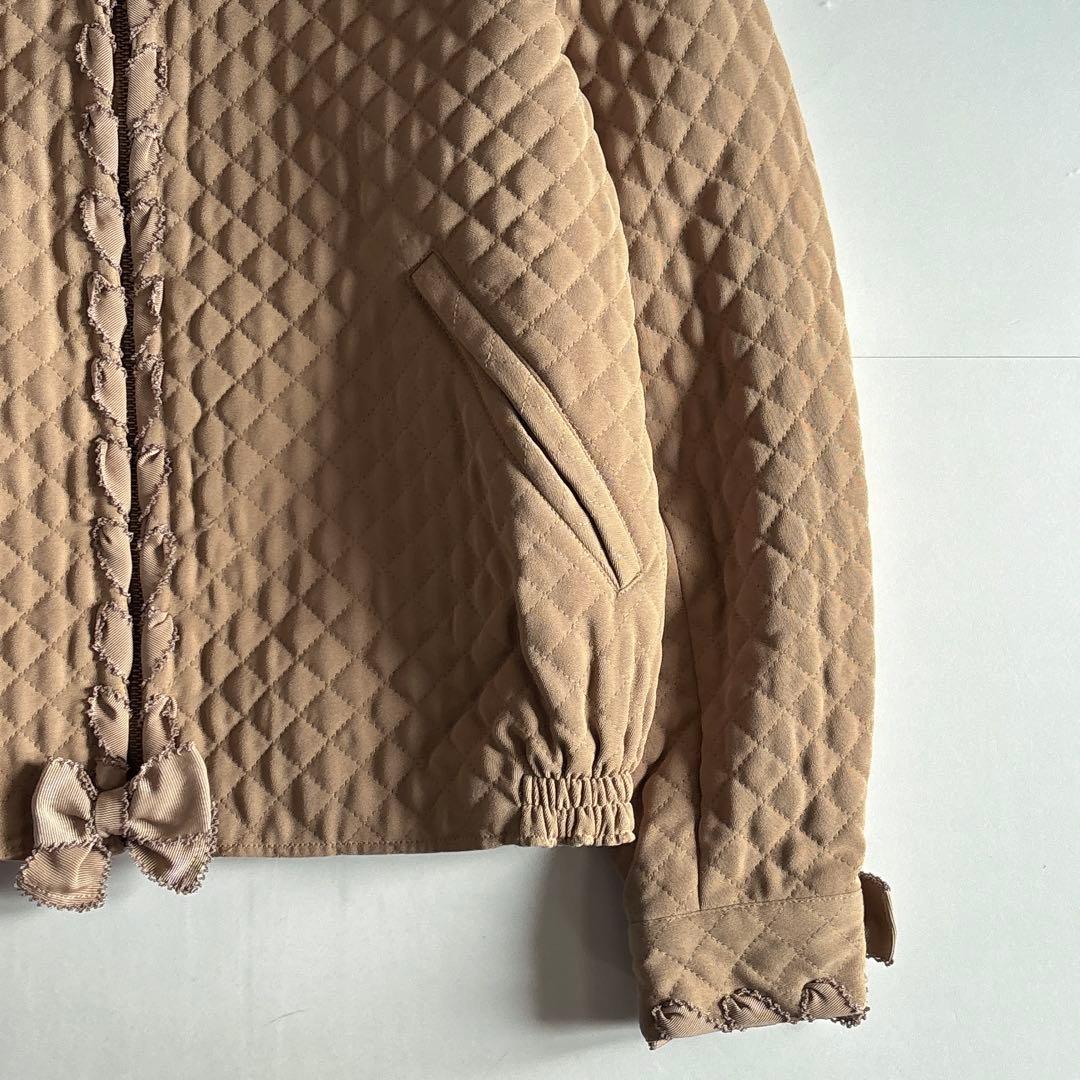 ヴィンテージ カネコイサオ リボン レース キルティング ブルゾン アウター