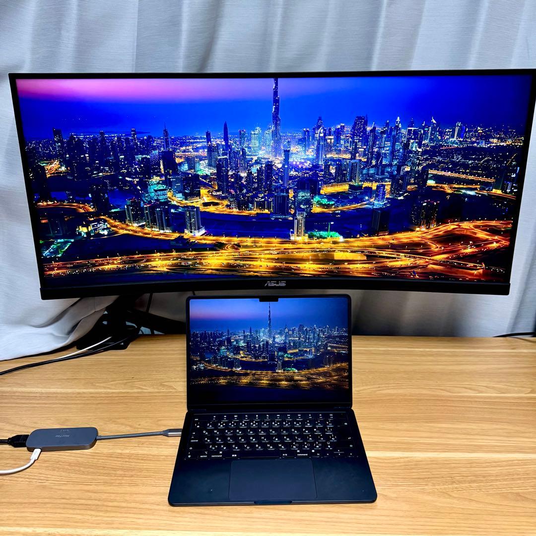 【美品】ASUS ウルトラワイドディスプレイ　35インチ　曲面　湾曲　WQHD