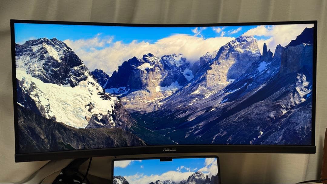 【美品】ASUS ウルトラワイドディスプレイ　35インチ　曲面　湾曲　WQHD