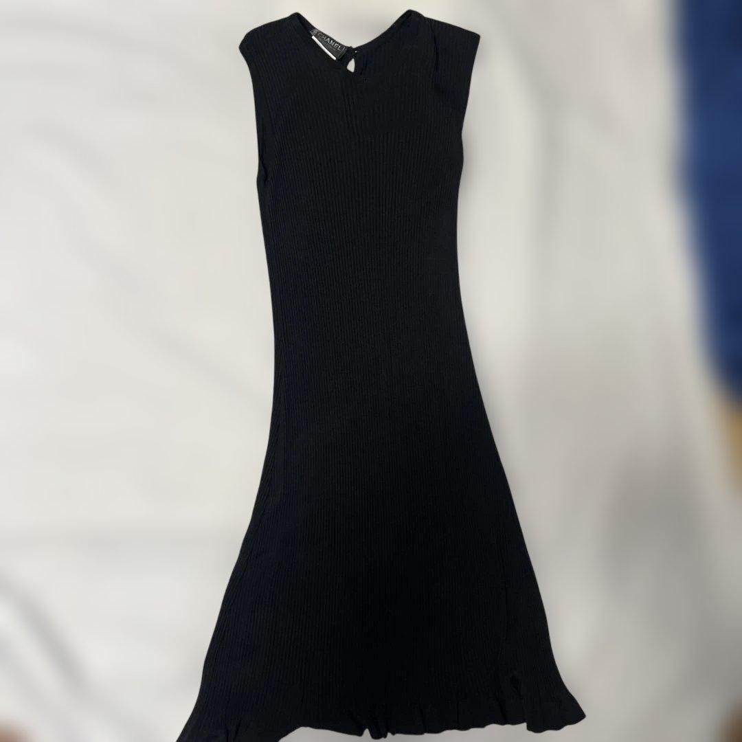 CHANEL ブラック ノースリーブ ワンピース
