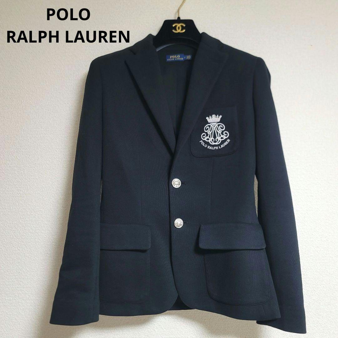 ポロラルフローレン テーラードジャケット 刺繍 エンブレム 銀ボタン ブレザー