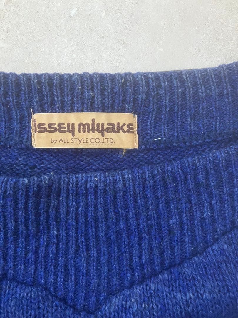 70s Issey Miyake インターシャ ボートネックニット 初期