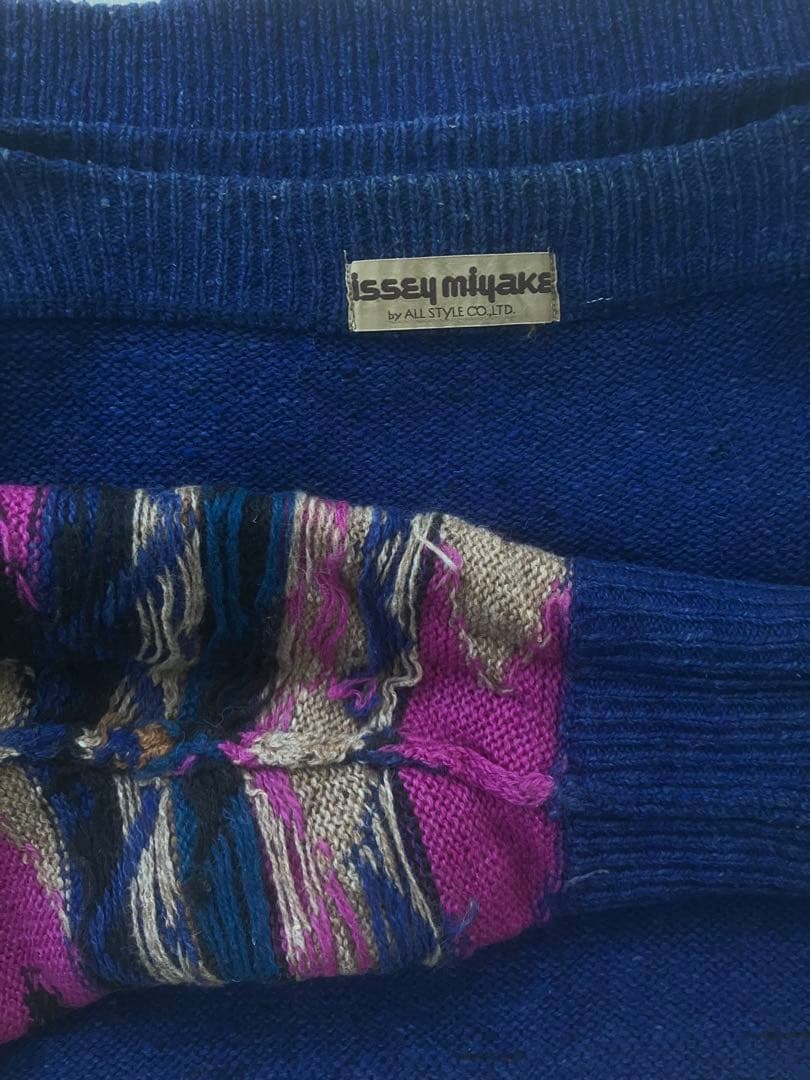 70s Issey Miyake インターシャ ボートネックニット 初期