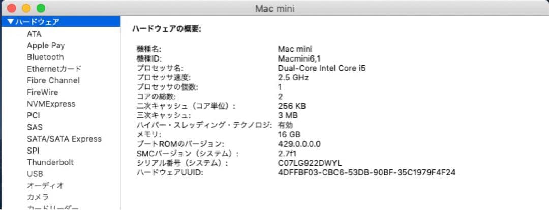 Mac mini 6.1 メモリ16GB ストレージ1TB + 500GB