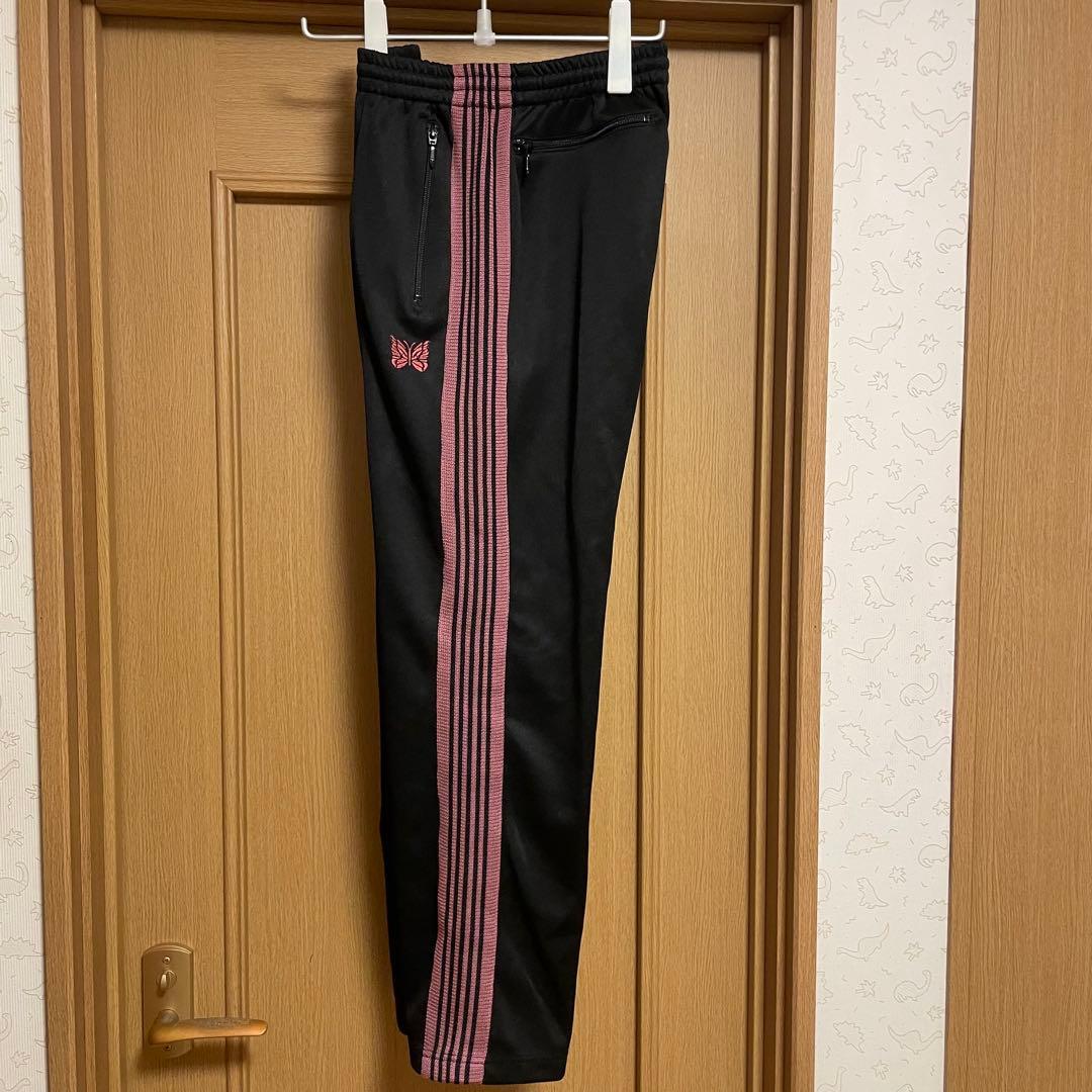 NEEDLES トラックパンツ ストレート ブラック×ピンク