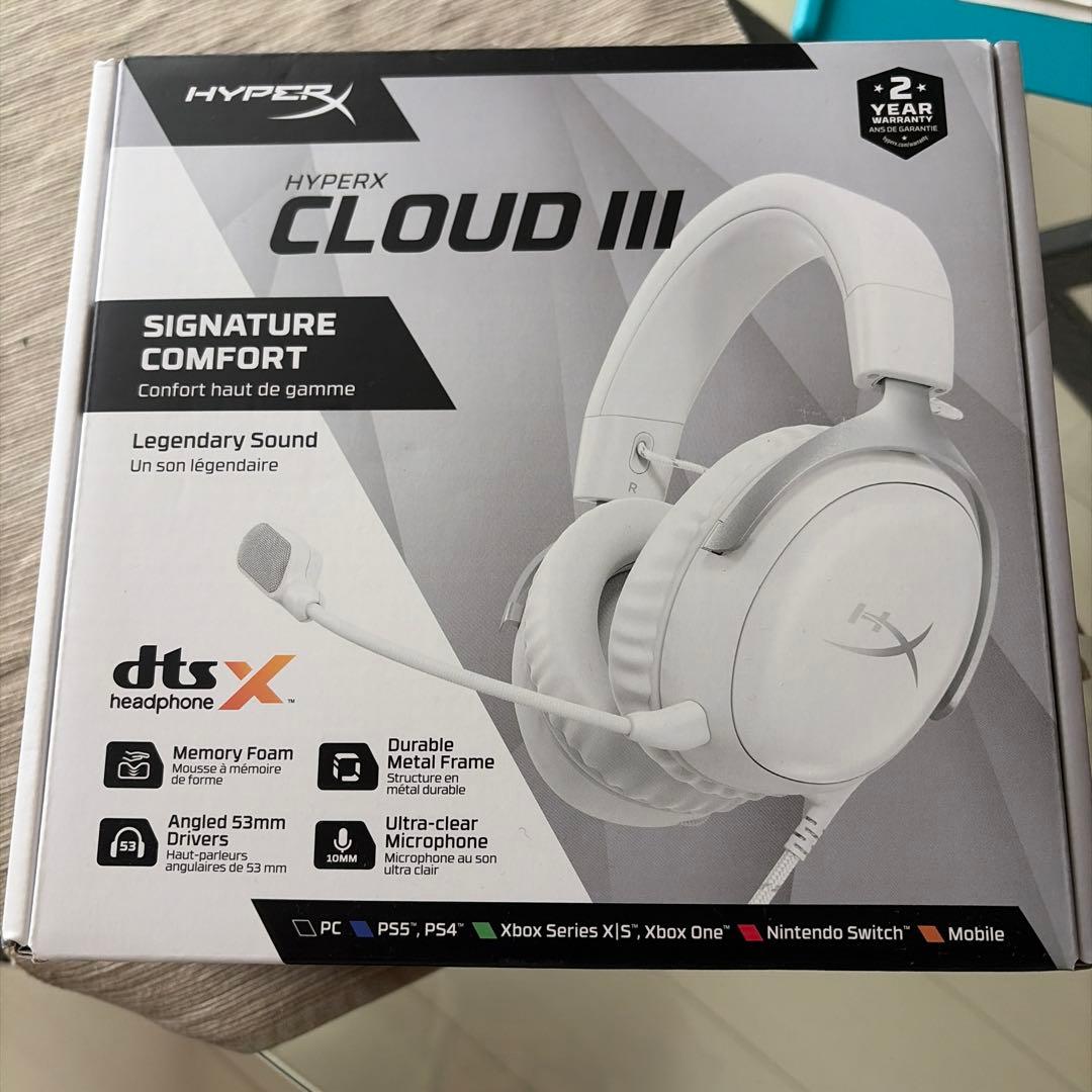HyperX III cloud ゲーミングヘッドセット ホワイト