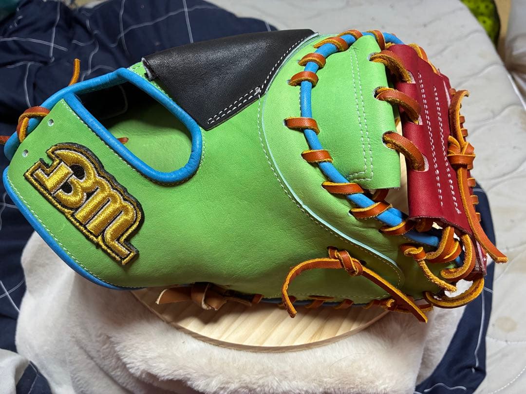 ベースマン　軟式用　右投げ　キャッチャーミット 革は硬式用使用
