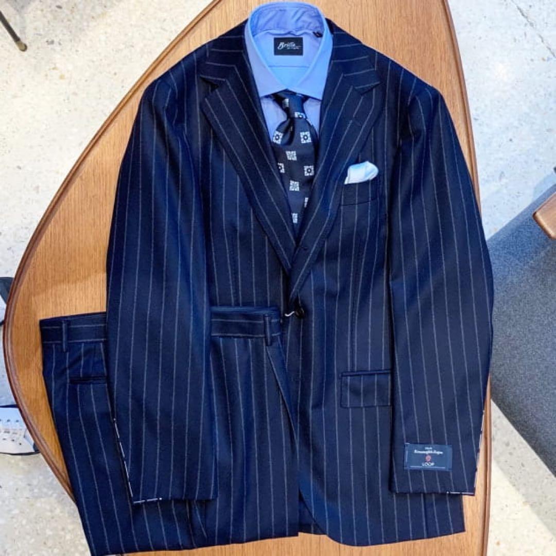 BEAMS F / Zegna チョーク ストライプ スーツ