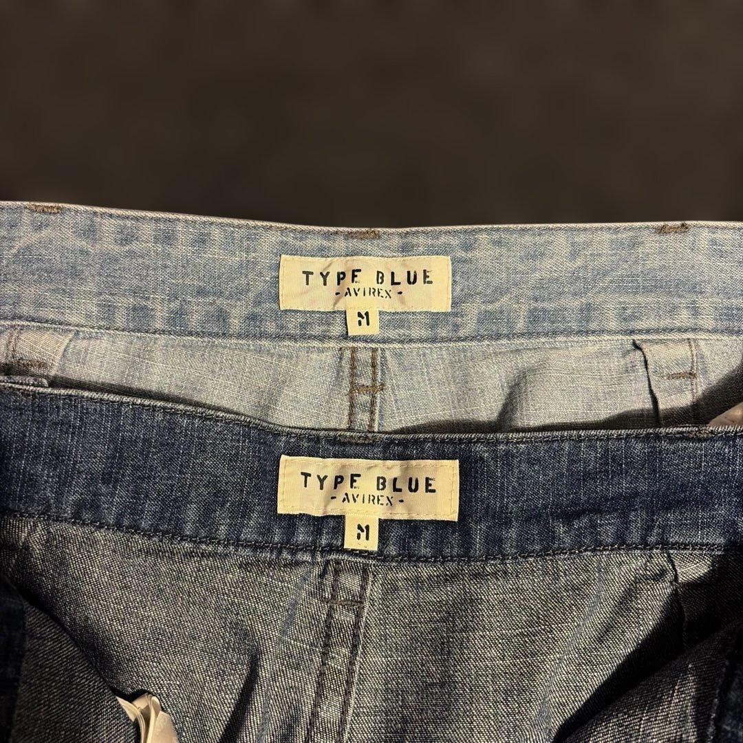 美品AVIREX TYPE BLUE 2本セット ペイント パッチワークデニム