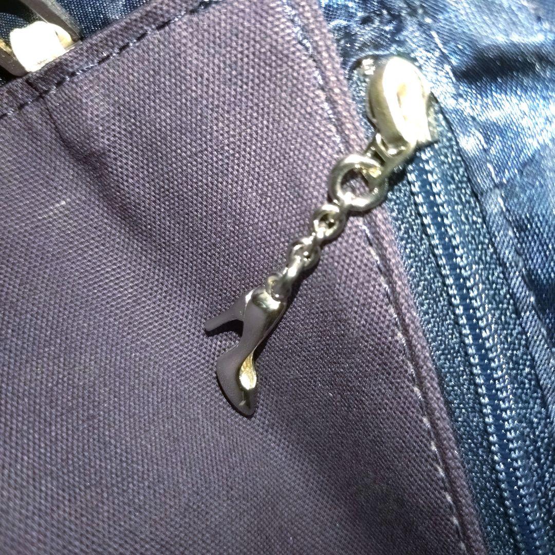 ✨美品✨銀座かねまつ　ラタン かごバック　ネイビー × ホワイト