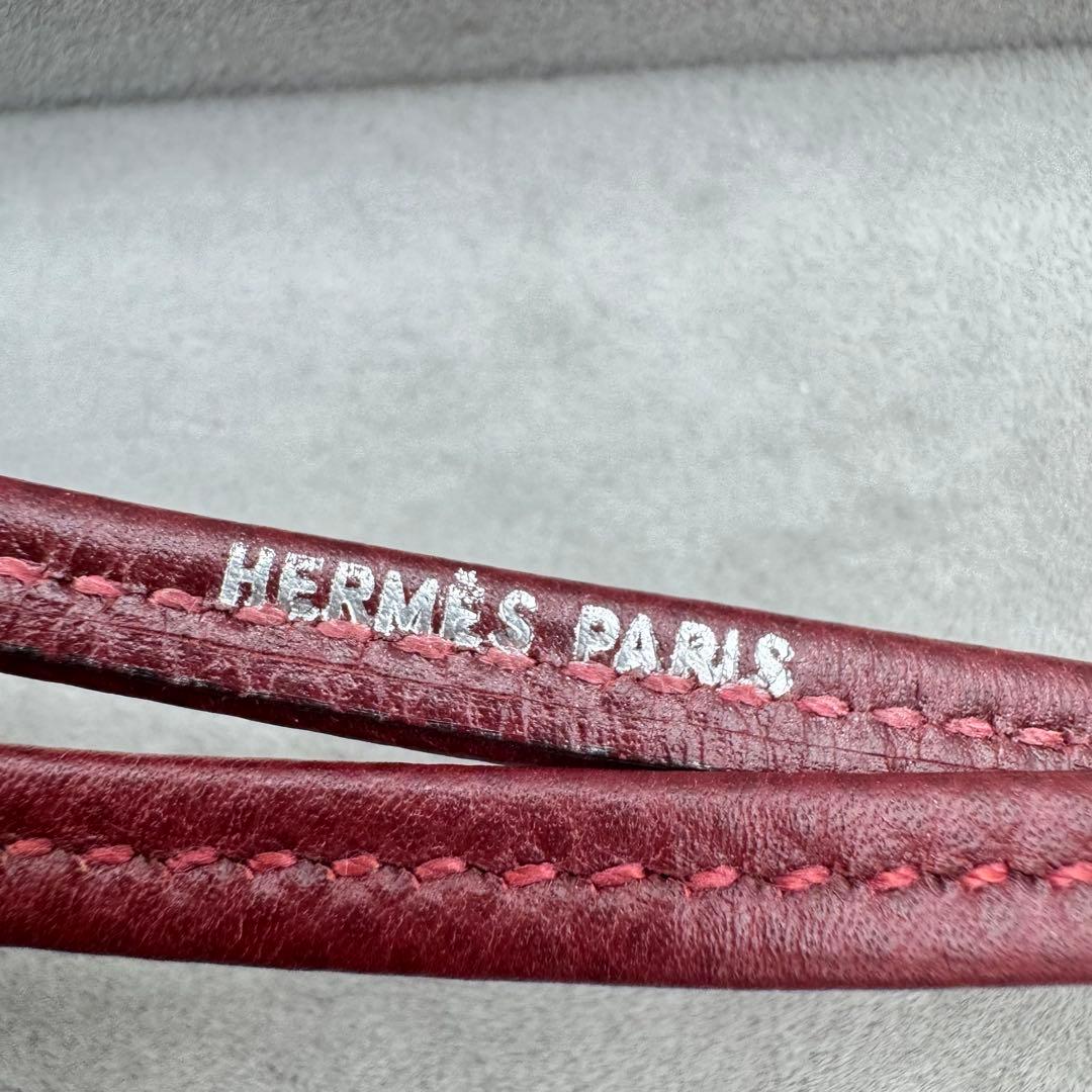 【人気】HERMES シフレ ドッグホイッスル 犬笛 ペンダント　ワイン