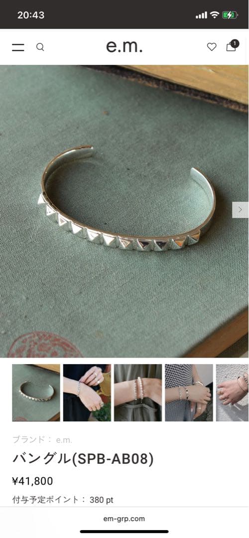 e.m. シルバースタッズバングル SPB-AB08