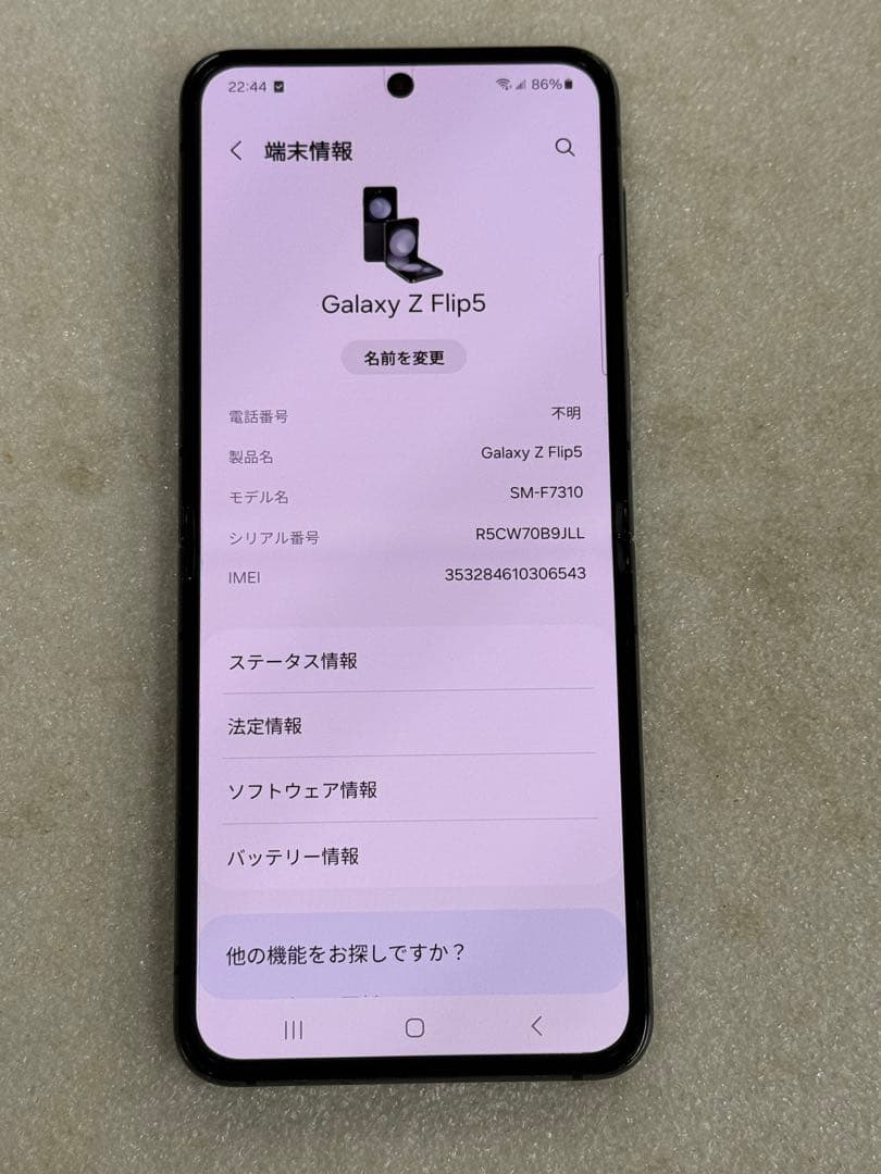 海外SIMフリー Samsung Galaxy Z Flip5 グラファイト