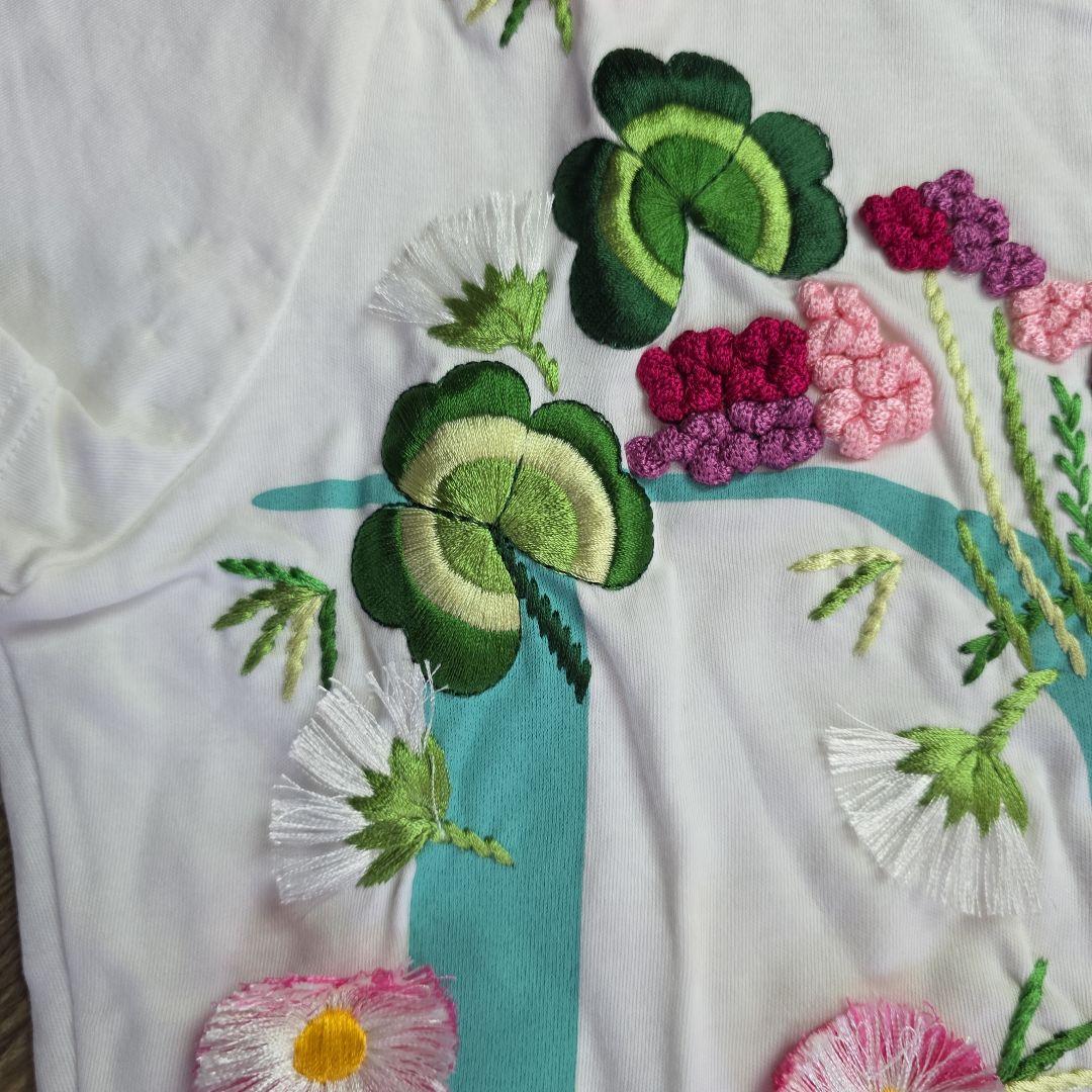 超希少　クリスチャンディオール♡花柄刺繍Tシャツ ロゴ　ガリアーノ期　y16