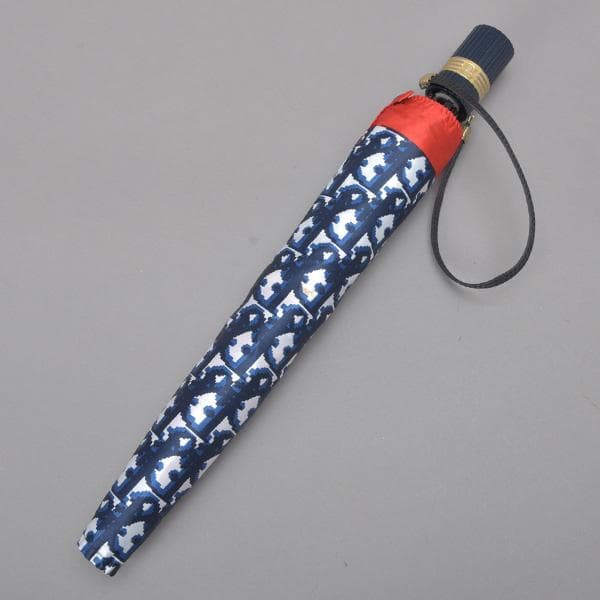 美品◇クリスチャン・ディオール トロッター 折りたたみ傘 カバー付き ネイビー