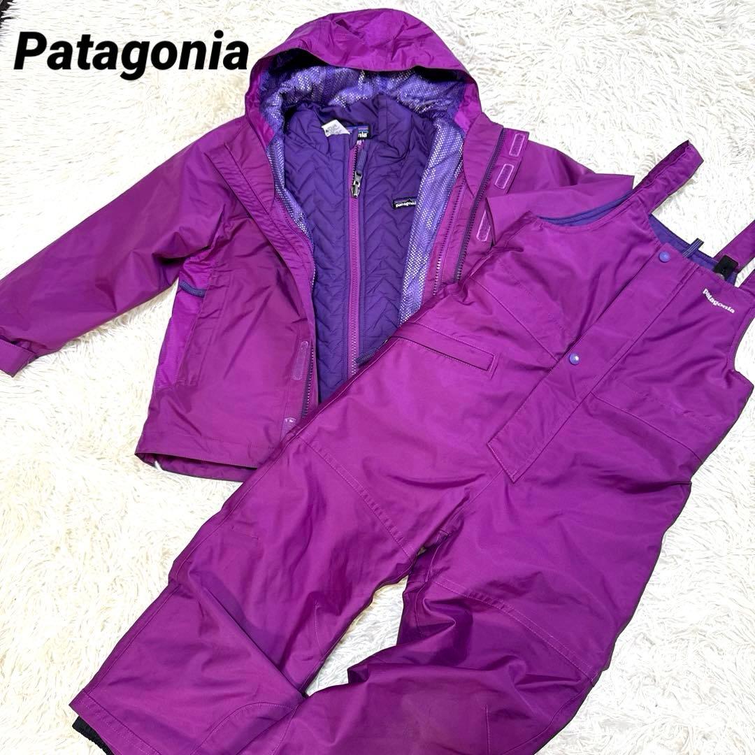 Patagonia パタゴニア　キッズスキーウェア3点セットパープルXS 5-6