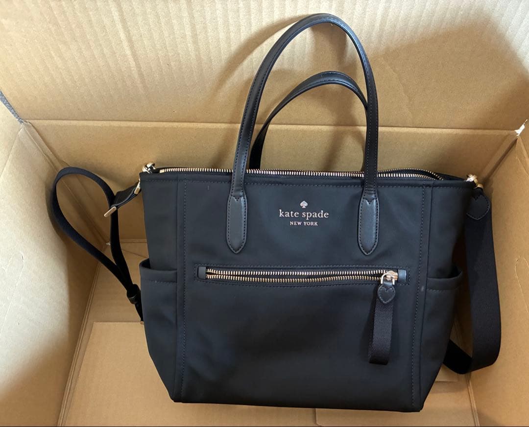 ケイトスペード　チェルシー　ミディアムサッチェル　ナイロン　ショルダー　ブラック