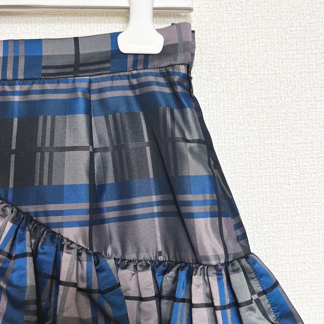 ヴィヴィアンウエストウッド　変形チェック　ミニスカート　ティアード　フリル