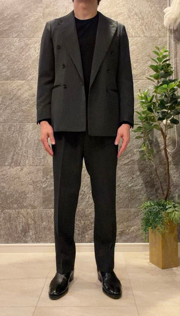 ナノユニバース別注　リングジャケット　ダブルセットアップ秋冬　ダークグリーン44