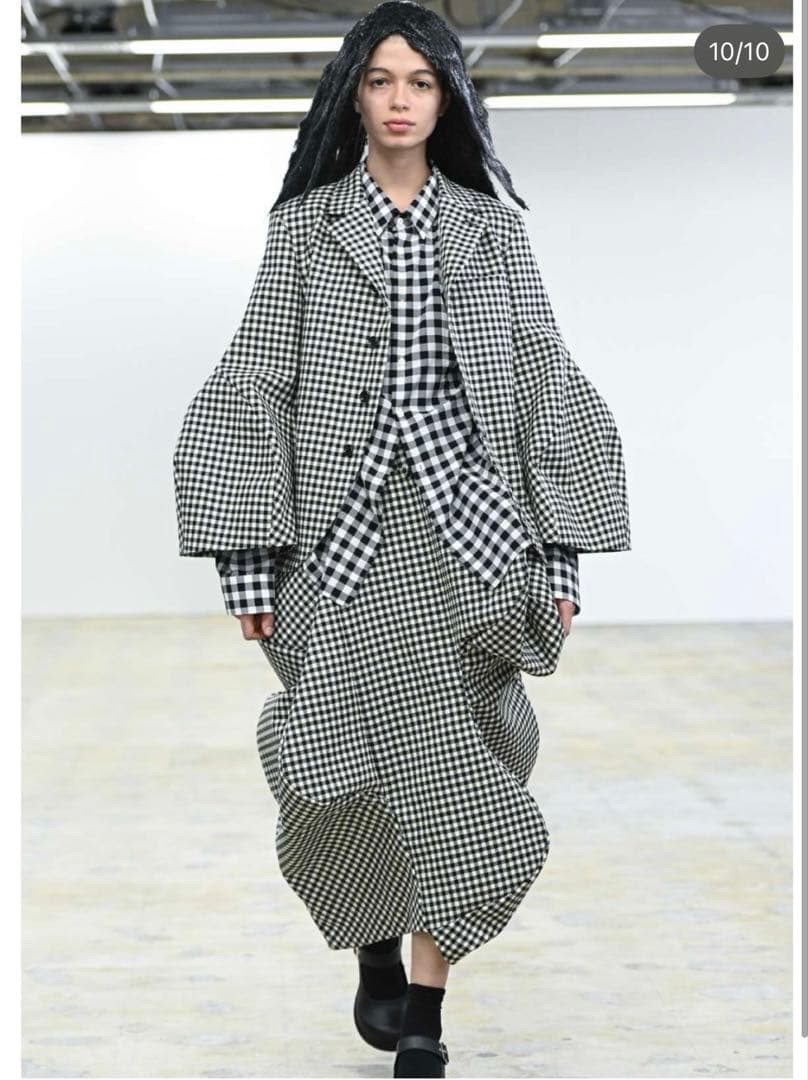 AD2025 完売商品　コムデギャルソン　ドッキングギンガムシャツ