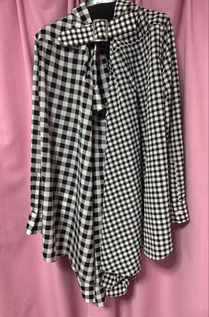 AD2025 完売商品　コムデギャルソン　ドッキングギンガムシャツ