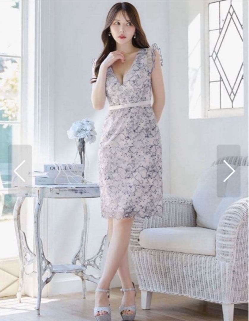 【最終価格】エルケイ (ERUKEI) 花柄レースフリル袖　ドレス