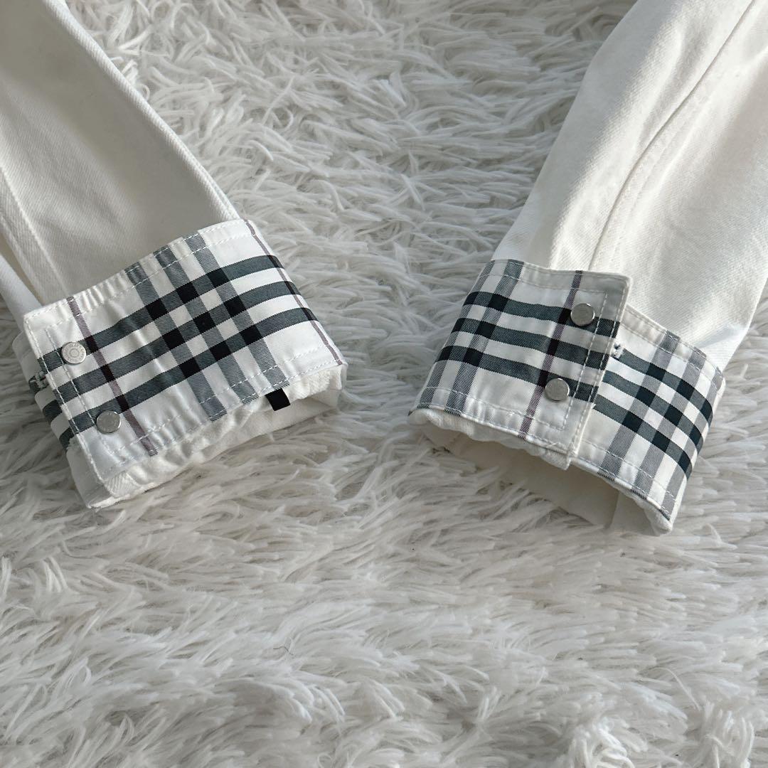 美品✨ バーバリーブラックレーベル デニムジャケット ノバチェック 白 M