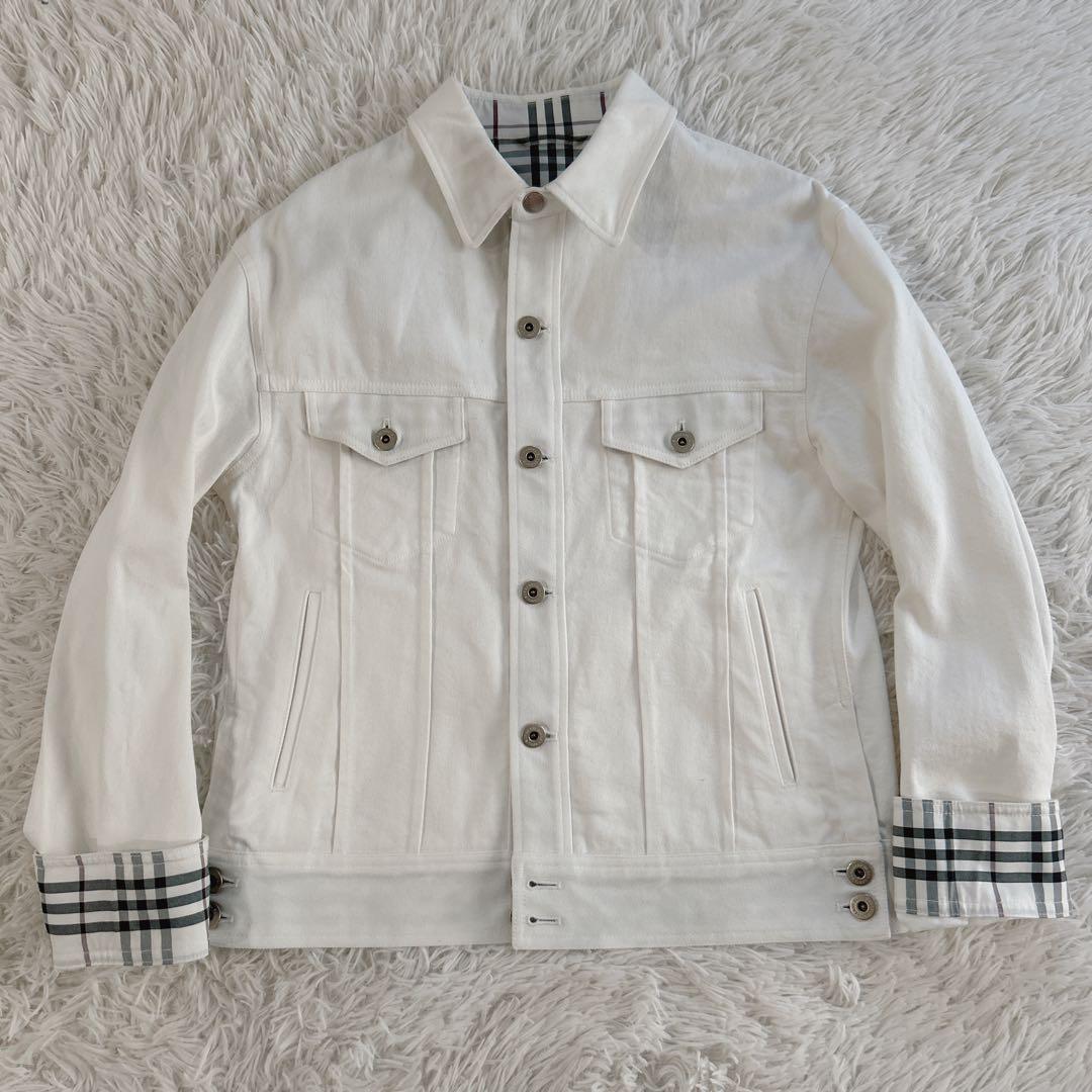 美品✨ バーバリーブラックレーベル デニムジャケット ノバチェック 白 M