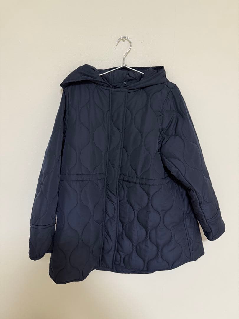 EmmaTaylorミリタリーキルティングドロストハーフコート　ネイビー（36）