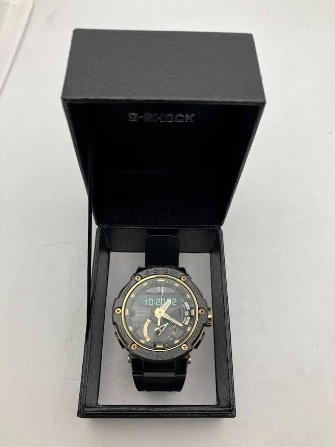 【美品】G-SHOCK CASIO デジタル　腕時計 ブラックゴールド　実働品