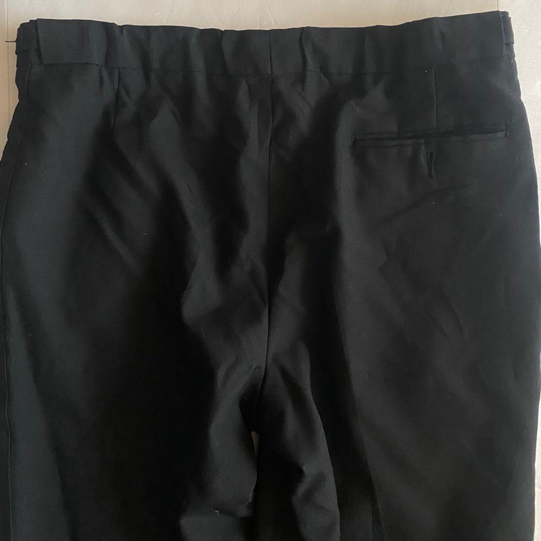 70s ENGLAND ワイドスラックス ブラック OPTI タック入り