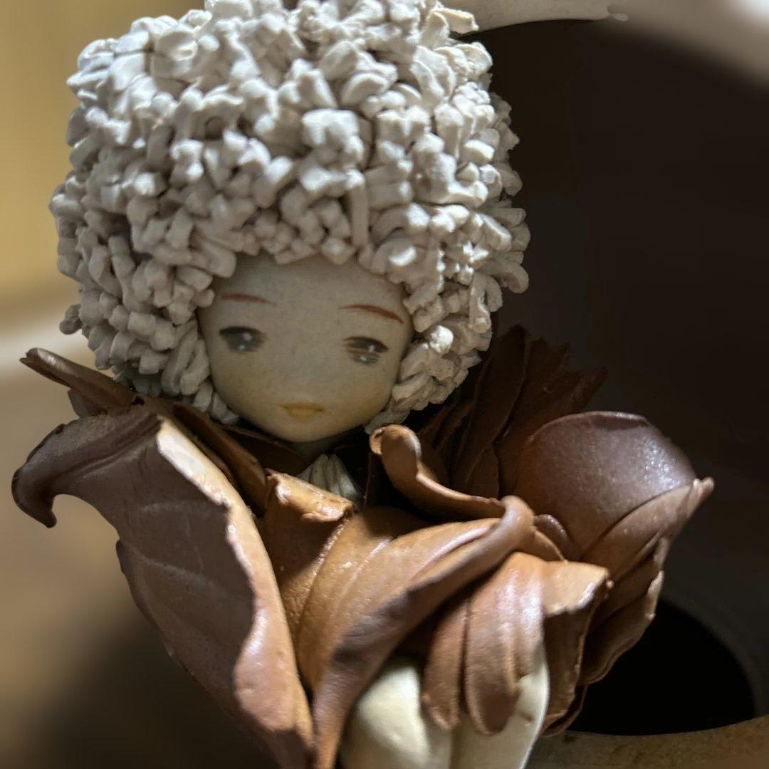 昭和レトロ　陶器人形　ランプ 創作人形作家　竹内祥子作 「森の精」シリーズ