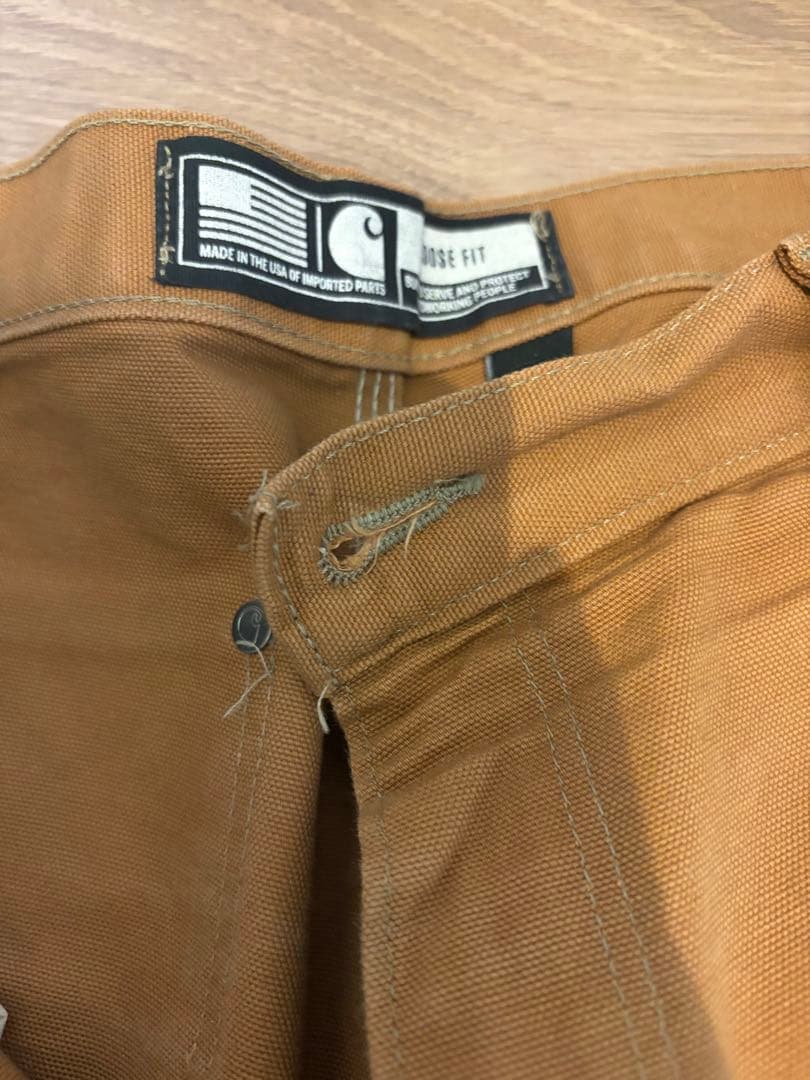 Carhartt ダックダブルワッペンフロントワークパンツ ダブルニー 34