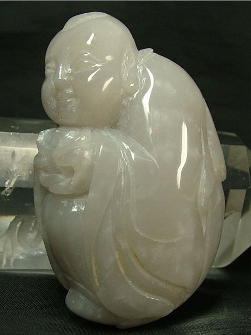 中国文玩 和田黄玉「元宝童子」６２ｍｍ