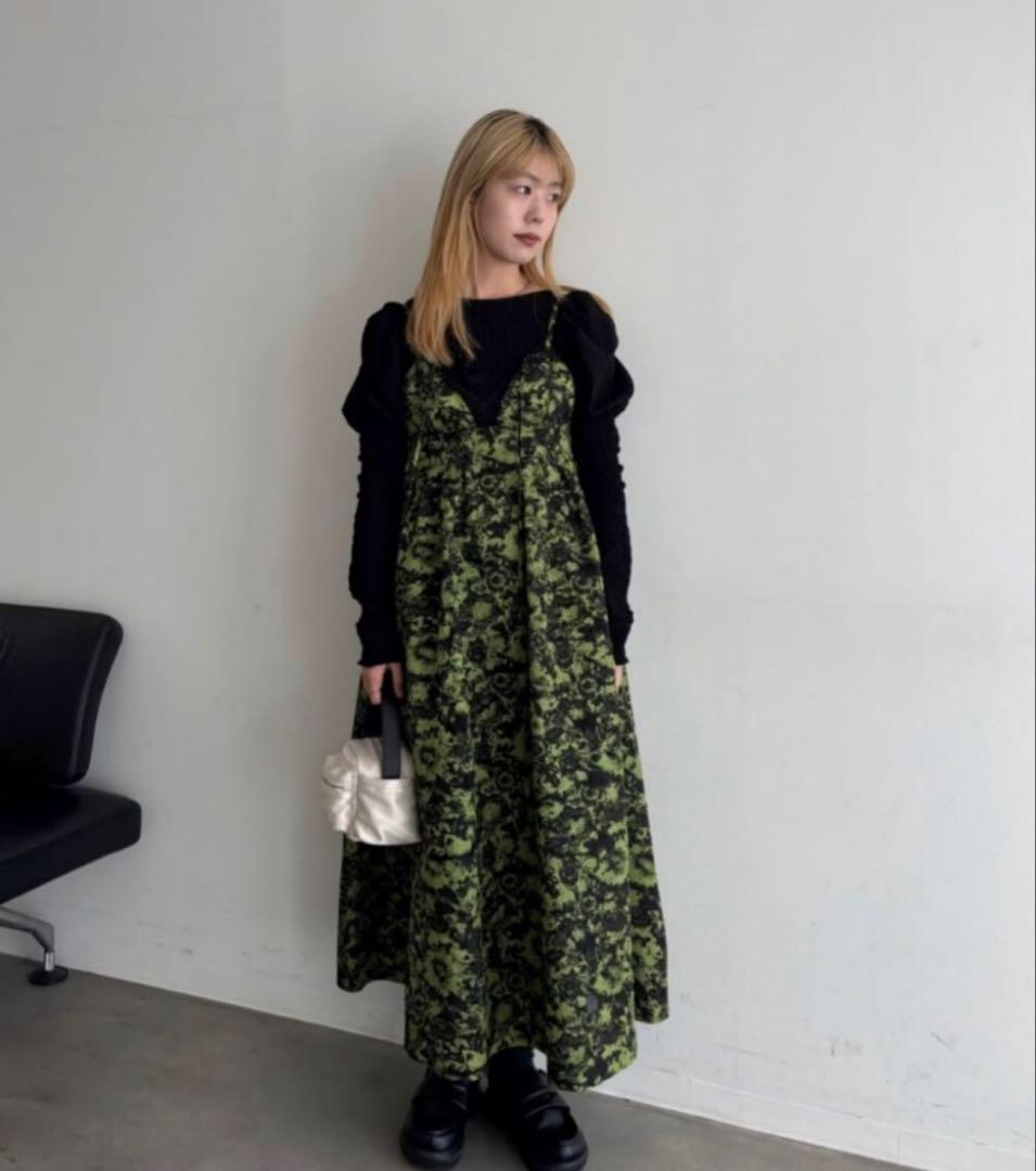 週末まで値下げMAISON SPECIAL ジャガードボリュームキャミワンピース