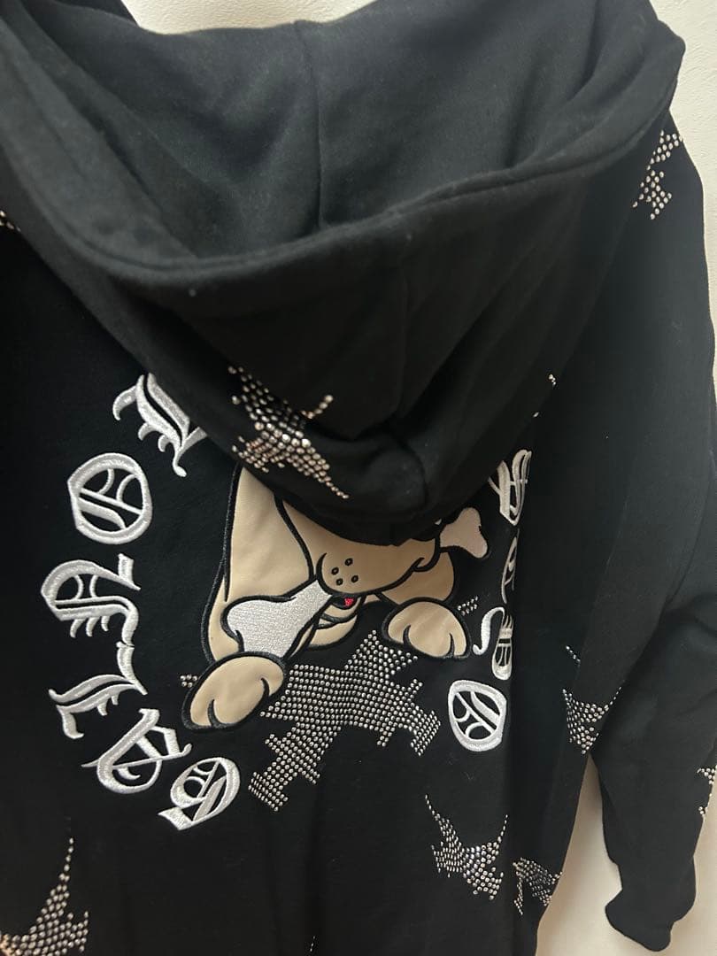 【GALFY】ピカピカ注射器パーカー ブラック×中型犬(L)